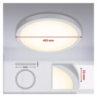 LED Deckenleuchte Fire, Chrom matt, 25 Watt, 3000K, Ø 40,5 cm – Briloner