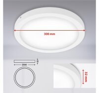 LED Deckenleuchte Fire, Weiß, 21 Watt, 4000K, Ø 30 cm – Briloner