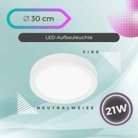 LED Deckenleuchte Fire, Weiß, 21 Watt, Ø 30...