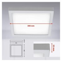 LED Deckenleuchte Fire, Chrom matt, 21 Watt, 4000K, 30 x 30 x 3,2 cm – Briloner