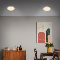 Briloner  Fire LED Deckenleuchte Chrom matt Badezimmerlampe warmweiß