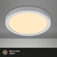 LED Deckenleuchte Fire, Chrom-matt, 21 Watt, 3000K, IP44, Ø 30 cm – Briloner