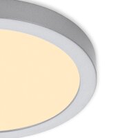 LED Deckenleuchte Fire, Chrom-matt, 21 Watt, 3000K, IP44, Ø 30 cm – Briloner