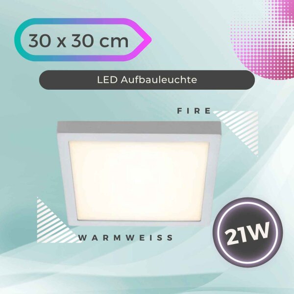Briloner  Fire LED Deckenlampe Chrom matt warmweiß