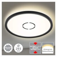 LED Deckenleuchte Free, Schwarz, 18 Watt, 4000K, Ø 29,3 cm – Briloner
