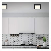 Deckenleuchte Briloner Black Fire Eckig LED 17W Deckenlampe Neutralweiß