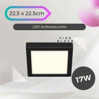 LED Deckenlampe Fire Black, Schwarz, 17 Watt, 4000K, 22,5...