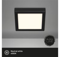 LED Deckenlampe Fire Black, Schwarz, 17 Watt, 4000K, 22,5 x 22,5 x 3,2 cm – Briloner