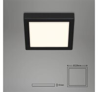 LED Deckenlampe Fire Black, Schwarz, 17 Watt, 4000K, 22,5 x 22,5 x 3,2 cm – Briloner