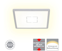 LED Deckenlampe Free, Silber, 12 Watt, Backlight-Effekt,...