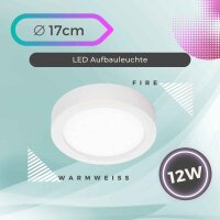 LED Deckenleuchte Fire, Weiß, 12 Watt, Ø 17...