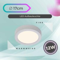 LED Deckenleuchte Fire, Chrom matt, 12 Watt, Ø 17...