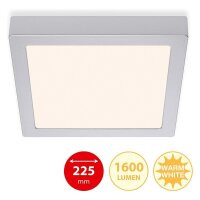 LED Deckenlampe Fire, Silber, 17 Watt, 3000K, 22,5 x 22,5 x 3,2 cm – Briloner