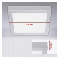 LED Deckenlampe Fire, Silber, 17 Watt, 3000K, 22,5 x 22,5 x 3,2 cm – Briloner