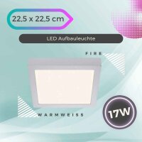LED Deckenleuchte Fire, Silber, 17 Watt, 22,5 x 22,5 x...