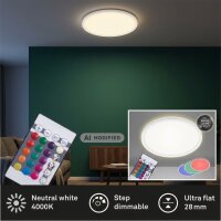 Briloner Slim LED Panel Ø42cm Weiß, RGB...