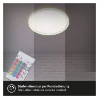 LED Deckenlampe Panel Slim, Weiß, 15 Watt, 4000K, dimmbar, RGB, mit Fernbedienung – Briloner
