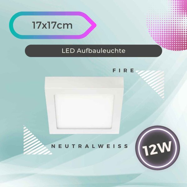 LED Deckenleuchte Fire, Weiß, 12 Watt, 17 x 17 x 3,2 cm – Briloner