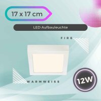 LED Deckenleuchte Fire, Weiß, 12 Watt, 17 x 17 x...