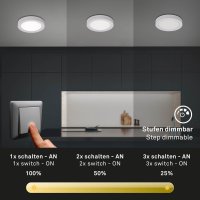 Briloner Fire LED 12W Deckenlampe Neutralweiß Ø17cm Chrom-Matt Stufendimmbar