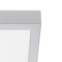 B-Kartonage Briloner Fire LED 12W Silber Eckige Deckenlampe Neutralweiß