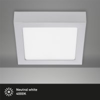 Briloner Fire LED 12W Silber Eckige Deckenlampe Neutralweiß