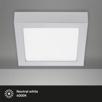 LED Deckenlampe Fire, Silber, 12 Watt, 4000K, 17 x 17 x 3,2 cm – Briloner