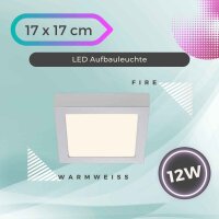 LED Deckenleuchte Fire, Chrom matt, 12 Watt, 17 x 17 x...