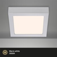 LED Deckenleuchte Fire, Chrom matt, 12 Watt, 3000K, 17 x 17 x 3,2 cm – Briloner