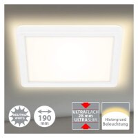 LED Deckenleuchte Slim, Weiß, 12 Watt, 19 x 19 x...