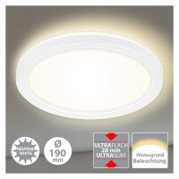 LED Deckenlampe Panel Slim, Weiß, 12 Watt, 4000K,...