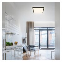 Deckenleuchte Briloner LED 22Watt Schwarz Eckig Deckenlampe backlight