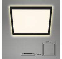 Deckenleuchte Briloner LED 22Watt Schwarz Eckig Deckenlampe backlight