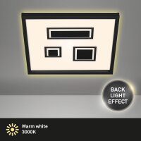 LED Deckenlampe Pac, Schwarz, 22 Watt, 3000K, 42,3 x 42,3 x 4,1 cm – Briloner