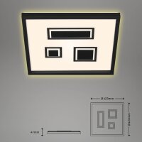 LED Deckenlampe Pac, Schwarz, 22 Watt, 3000K, 42,3 x 42,3 x 4,1 cm – Briloner