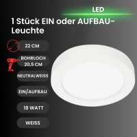 Briloner  Sky 2in1 LED Einbaulampe Aufbaulampe 18W Rund...