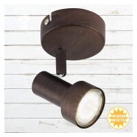 Briloner  Rost LED Wandlampe 1-flammig Spot Schwenkbar Strahler Kupfer-Antik