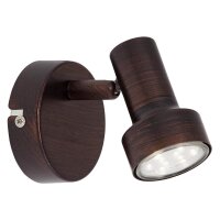 Briloner  Rost LED Wandlampe 1-flammig Spot Schwenkbar Strahler Kupfer-Antik