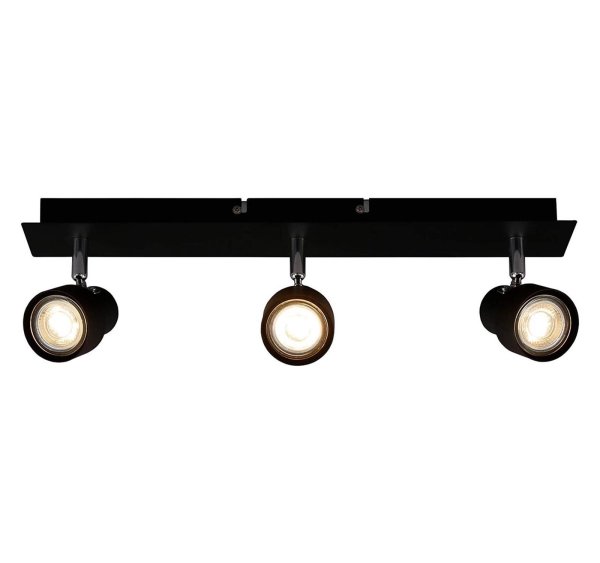 Briloner  Rock LED Deckenlampe 3-flammig Spot Schwenkbar Strahler Schwarz