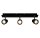 3-flammiger Deckenstrahler Rock, Schwarz, 3x5W, 3000K, schwenkbar, 45 x 12 cm – Briloner