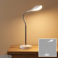 Tischlampe Swan, Weiß / Chrom, 4,5 Watt, 3000K, 32,5 x 40 cm – Briloner