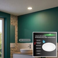 LED Einbaulampe Flat Dim, Weiß, Bohrloch 20,5 cm,...