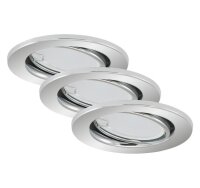 Briloner  Fit LED 3er Set Downlight Rund Chrom...