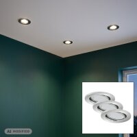 LED Einbaulampen Downlight Fit, Chrom, Bohrloch 6,8 cm,...