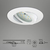 Einbauleuchten Briloner 3 x 6,5 Watt LED Weiß dimmbar über Schalter Einbauspots 570 Lumen