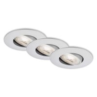 Einbauleuchte Briloner Nava LED Einbaulampe 3er Set Dimmbar Schwenkbar 5W Chrom-Matt