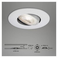 Einbauleuchte Briloner Nava LED Einbaulampe 3er Set Dimmbar Schwenkbar 5W Chrom-Matt