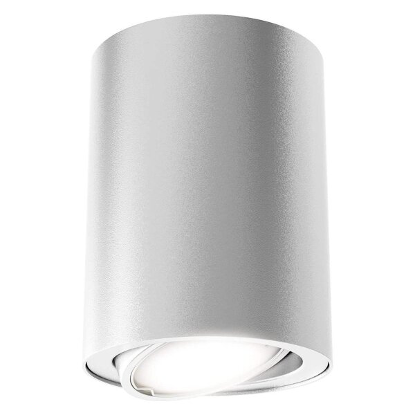 LED Deckenlampe Tube, Silberfarbig, 5 Watt, 3000K, schwenkbar, Ø 8 cm – Briloner