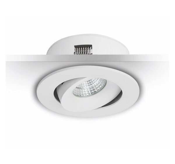 LED Einbauleuchte MD-70, Weiß, Bohrloch 8 cm, 7 Watt, 3000K, dimmbar, schwenkbar – Malmbergs