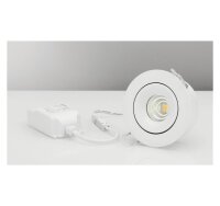 LED Einbauleuchte MD-70, Weiß, Bohrloch 8 cm, 7 Watt, 3000K, dimmbar, schwenkbar – Malmbergs